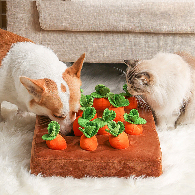 Dogs Snuffle Mat with Carrot Plushies