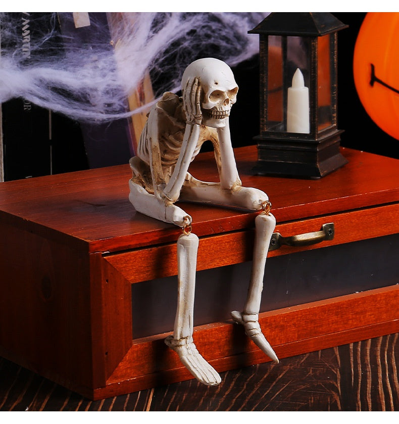 Sitting Skeletons Halloween Decoration