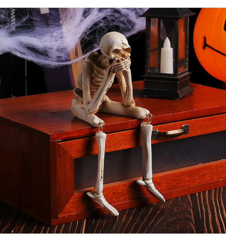 Sitting Skeletons Halloween Decoration