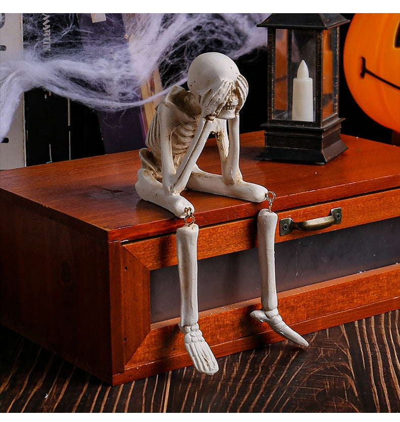 Sitting Skeletons Halloween Decoration