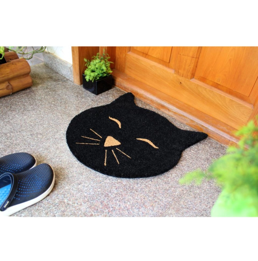 Cute Balck Cat Door Mat