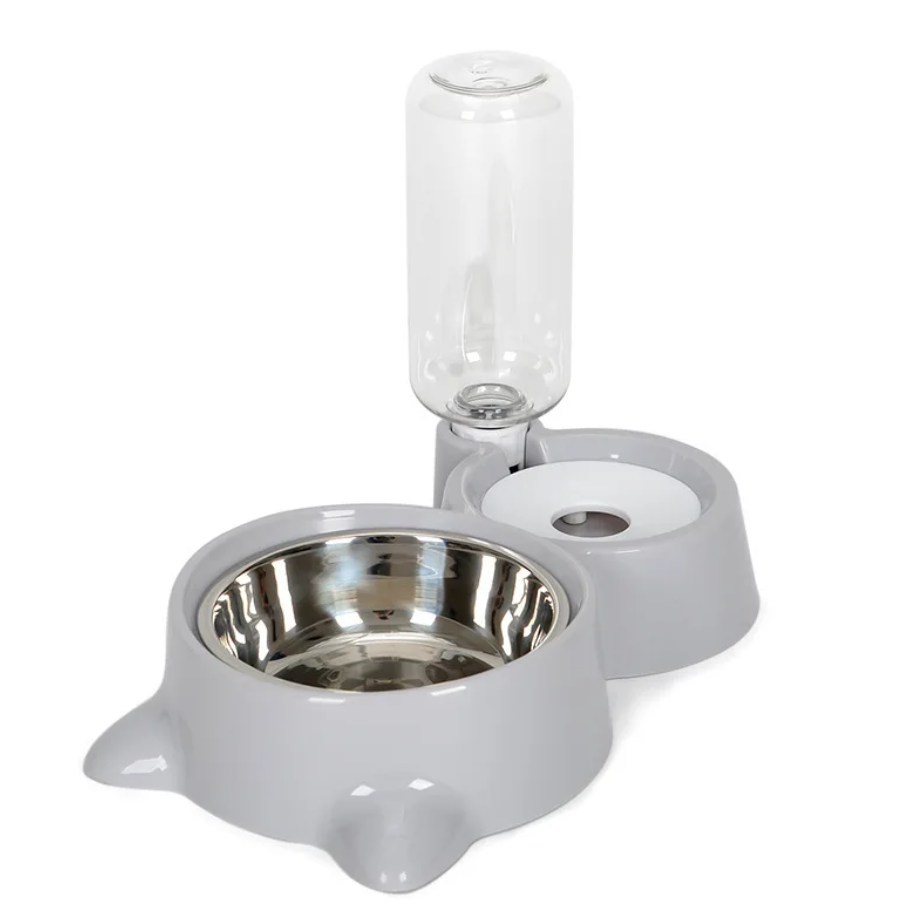 2-in-1 Pet Food Bowl + Water Dispenser