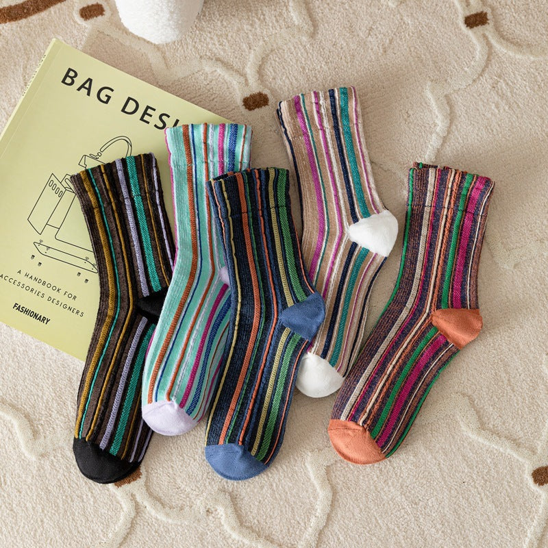 Cute Retro Stripe Socks