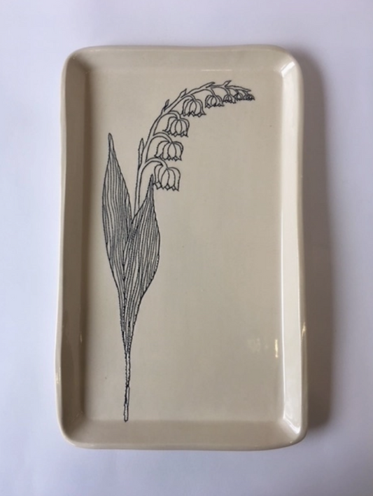 Ceramic Flower Tray: Lily of the Valley