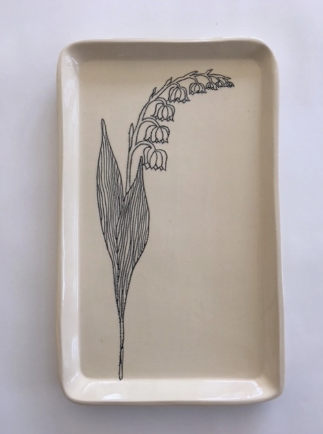 Ceramic Flower Tray: Lily of the Valley