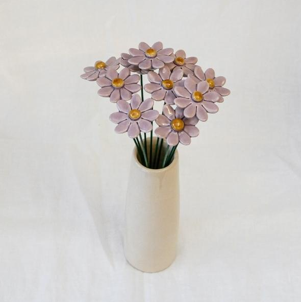 Ceramic Daisy Flower - Set of 3