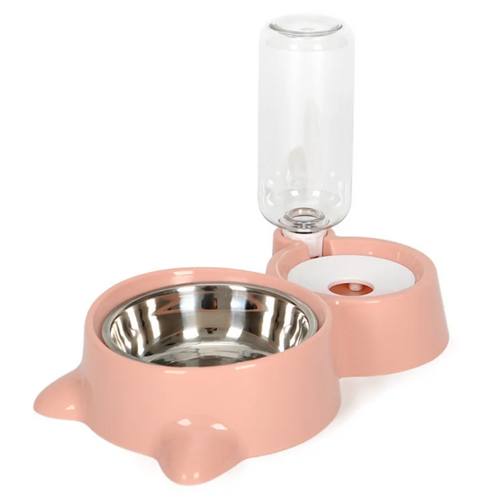 2-in-1 Pet Food Bowl + Water Dispenser